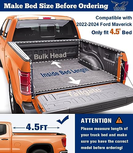 Soft Roll-Up Tonneau Cover for 2022-2024 Ford Maverick