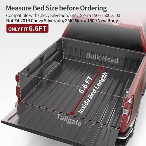 OEDRO Quad Fold Tonneau Cover for Chevy/GMC Trucks