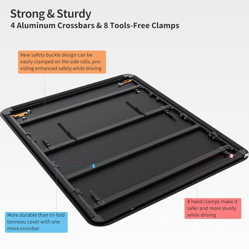 OEDRO Quad Fold Tonneau Cover for Chevy/GMC Trucks