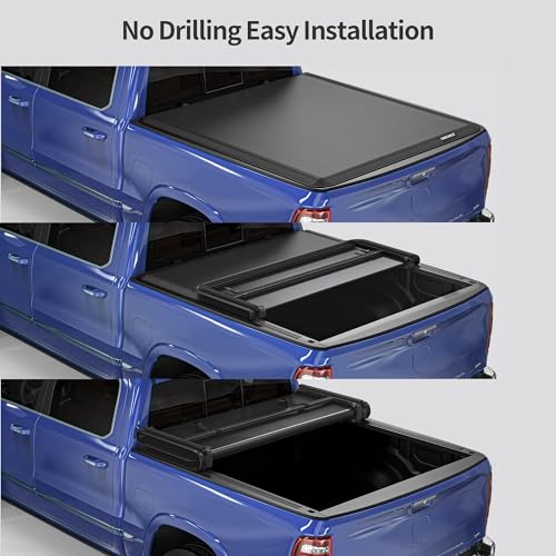 OEDRO Soft Trifold Tonneau Cover for Dodge Ram 1500