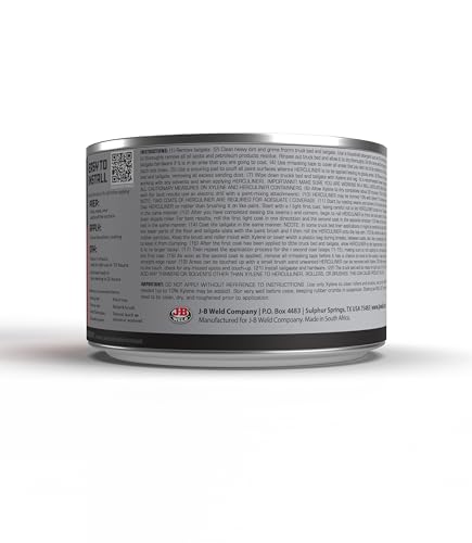 Black J-B Weld HERCULINER Truck Bed Liner, 1qt