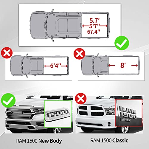 YITAMOTOR Soft Tri-Fold Tonneau Cover for Dodge Ram