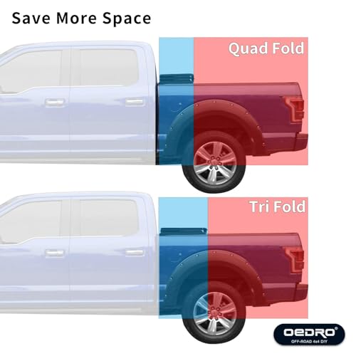OEDRO Soft Quad Fold Tonneau Cover - Dodge Ram 1500/2500/3500