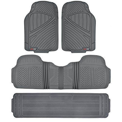 Motor Trend Heavy Duty Rubber Floor Mats, Gray