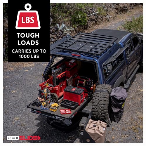Bedslide 1000 Classic Sliding Truck Organizer, 75x48-Inch, Silver