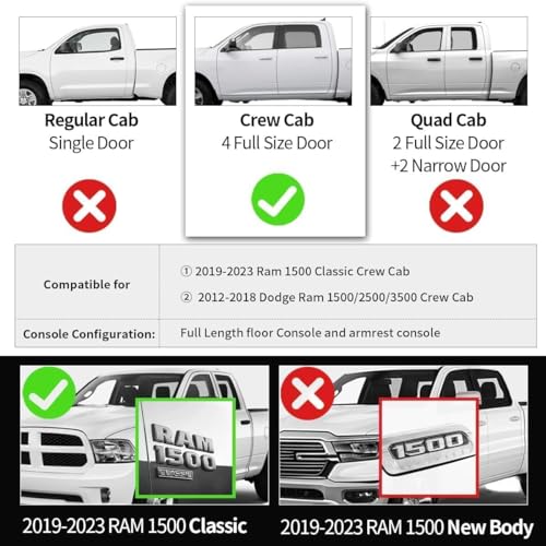 YITAMOTOR Dodge Ram Crew Cab Black Floor Mats