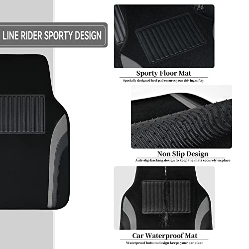 CAR PASS Waterproof Leather Sporty Floor Mats Set