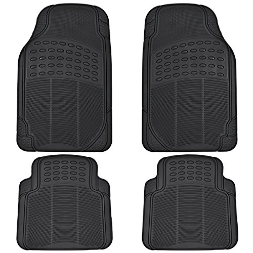 Universal Fit All-Weather Truck Floor Mats, Durable, Waterproof (Black)