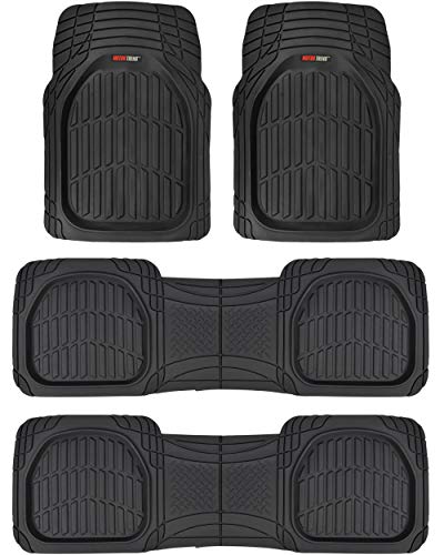 Motor Trend FlexTough Black Rubber Car Floor Mats