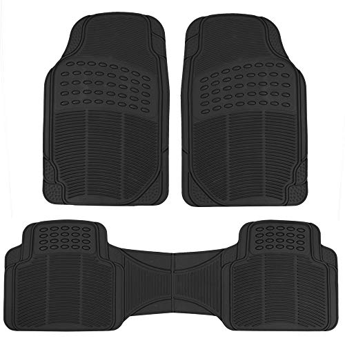 BDK ProLiner All-Weather Truck Floor Mats, 3-Piece Black