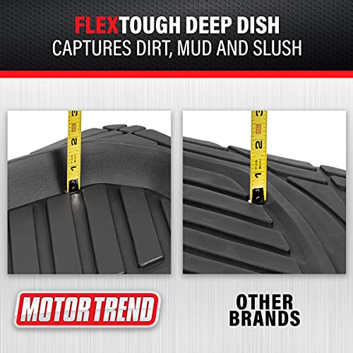 Motor Trend FlexTough Black Rubber Car Floor Mats