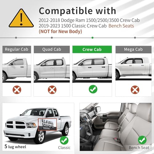OEDRO Floor Mats for 2013-2018 Dodge Ram Crew Cab