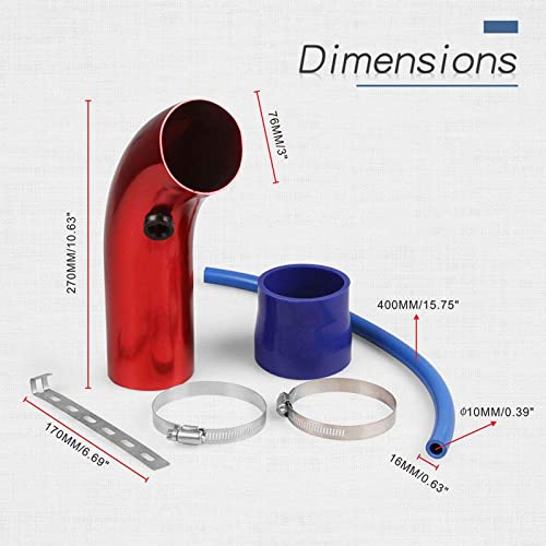 Universal 3 Inch Cold Air Intake Pipe Kit