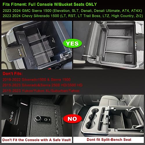 2023-2024 Chevy Silverado 1500 Console Armrest Organizer