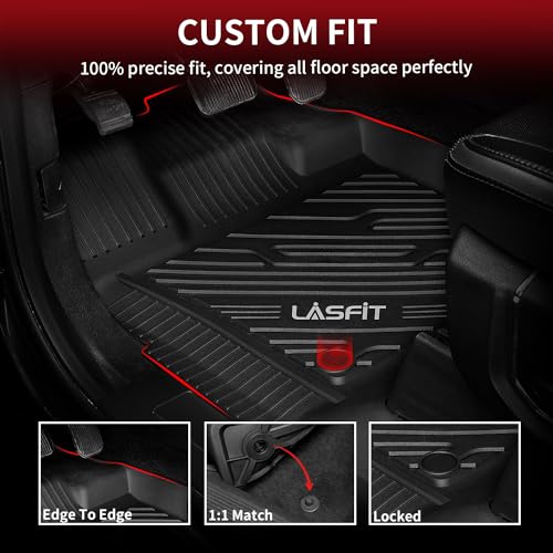 Black TPE Floor Mats for Ford F-150 Trucks