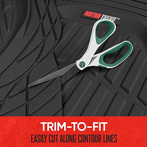 Motor Trend FlexTough Black Rubber Car Floor Mats