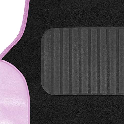 Pink Two-Tone Faux Leather Truck Floor Mats with Anti-Slip