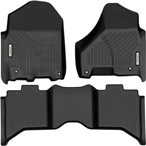 OEDRO All-Weather Black TPE Floor Mats for Dodge Ram Crew Cab