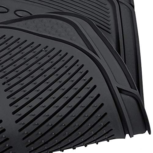 BDK ProLiner All-Weather Truck Floor Mats, 3-Piece Black