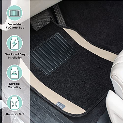 Universal Fit Beige Truck Carpet Floor Mats - All Purpose Mats