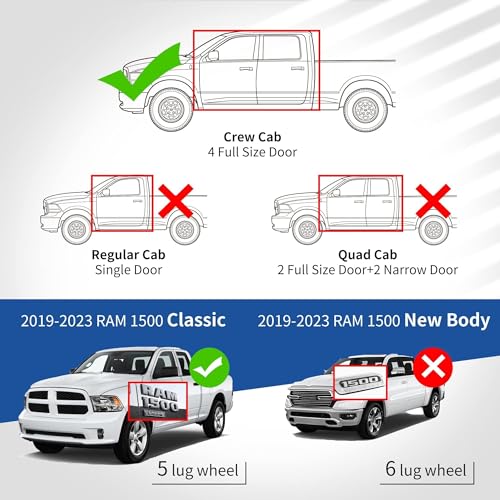 OEDRO All-Weather Black TPE Floor Mats for Dodge Ram Crew Cab