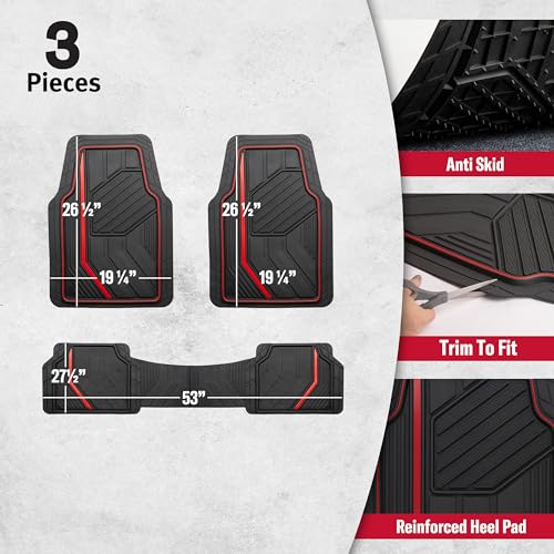 Dickies 3-Piece Heavy-Duty Rubber Floor Mats