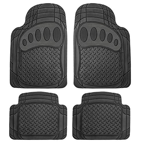 Heavy-Duty Rubber Floor Mats - Universal Fit - Black