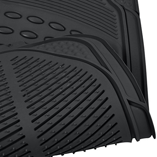Universal Fit All-Weather Truck Floor Mats, Durable, Waterproof (Black)