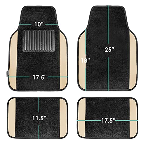 Universal Fit Beige Truck Carpet Floor Mats - All Purpose Mats
