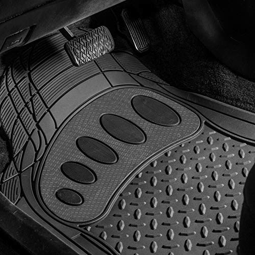 Heavy-Duty Rubber Floor Mats - Universal Fit - Black