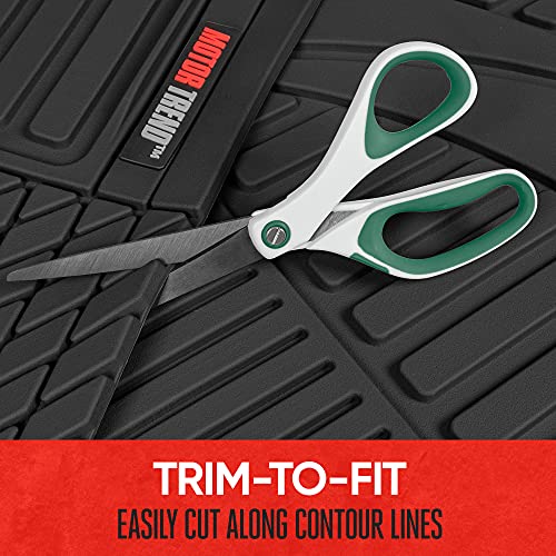 Motor Trend FlexTough Black Rubber Car Floor Mats