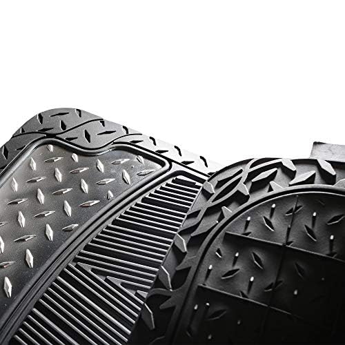 Red Heavy-Duty Metallic Rubber Floor Mats for Trucks