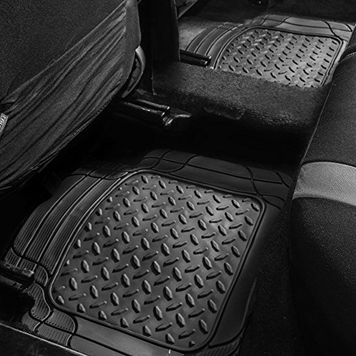 Heavy-Duty Rubber Floor Mats - Universal Fit - Black
