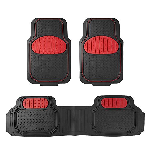 Heavy-Duty Red Truck Floor Mats, Universal Fit Set