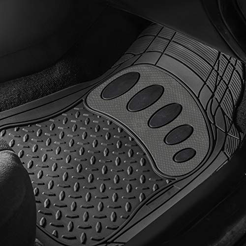 Heavy-Duty Rubber Floor Mats - Universal Fit - Black