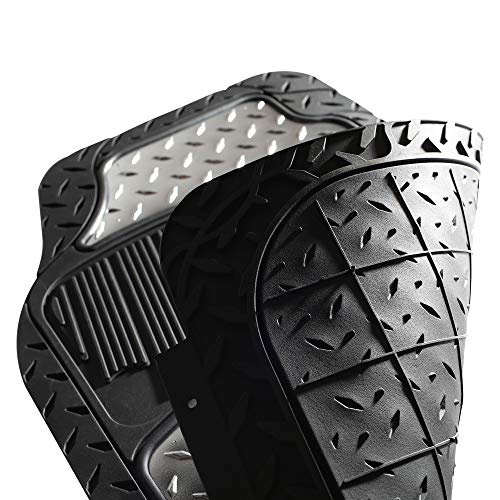 Red Heavy-Duty Metallic Rubber Floor Mats for Trucks