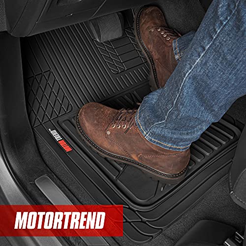 Motor Trend FlexTough Black Rubber Floor Mats Set