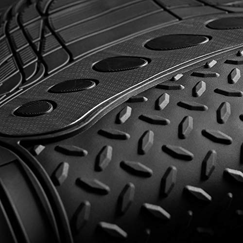 Heavy-Duty Rubber Floor Mats - Universal Fit - Black