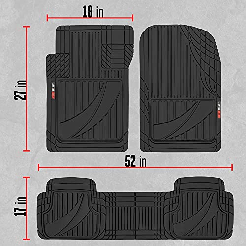 Motor Trend FlexTough Black Rubber Car Floor Mats
