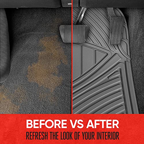 Motor Trend Heavy Duty Rubber Floor Mats, Gray