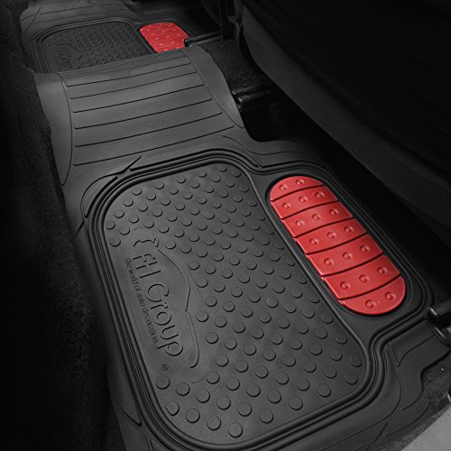 Heavy-Duty Red Truck Floor Mats, Universal Fit Set
