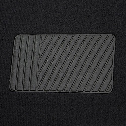 4PC Premium Carpet Car Floor Mats with Vinyl Heel Pad - Black