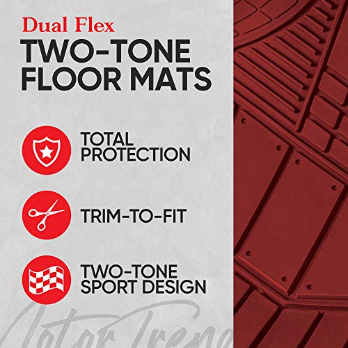 DualFlex™ Rubber Floor Mats for Truck - Waterproof, Sporty, Gray