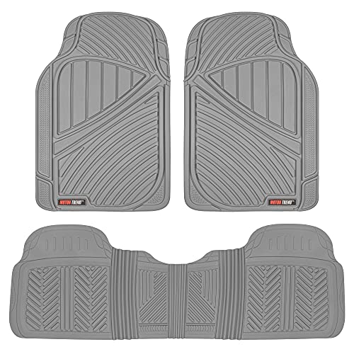 Motor Trend Heavy Duty Rubber Floor Mats, Gray