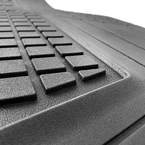 Motor Trend FlexTough Black Rubber Floor Mats Set
