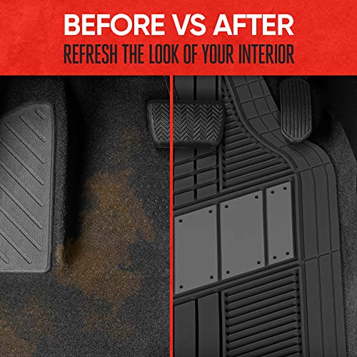 DualFlex™ Rubber Floor Mats for Truck - Waterproof, Sporty, Gray