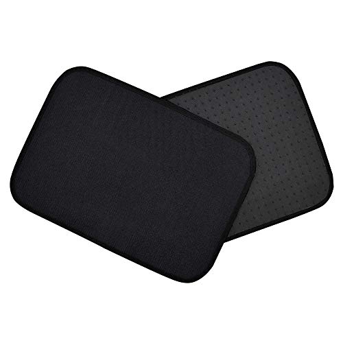 4PC Premium Carpet Car Floor Mats with Vinyl Heel Pad - Black