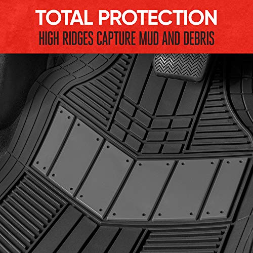 DualFlex™ Rubber Floor Mats for Truck - Waterproof, Sporty, Gray