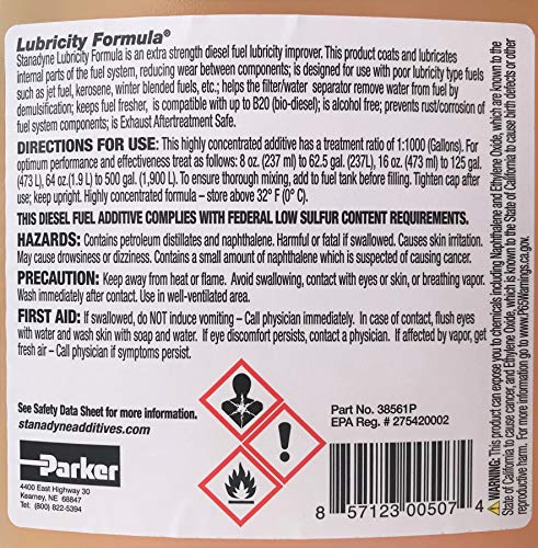 Stanadyne Lubricity Formula | Two 1/2 Gal Jugs | Treats 500 Gallons Diesel | Part # 38561