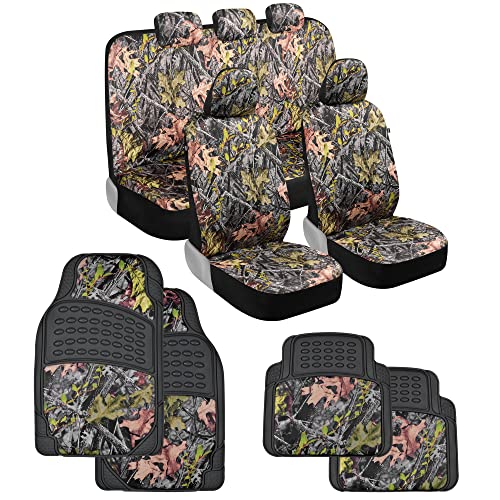 Green Camo Seat Covers & Floor Mats Set